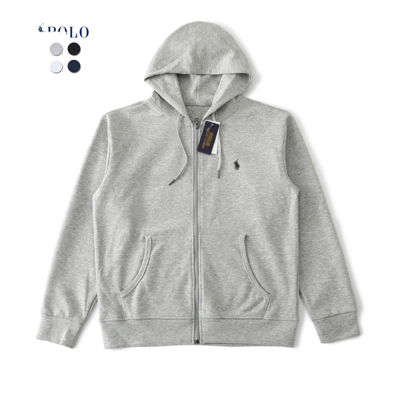 High-quality pure cotton Ralph Lauren sweatshirt, unisex style, open-front design, a popular item for cross-border sales