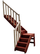 转角楼梯旋转复式阁楼登高平台错层loft时尚家用室内LU型实木梯子