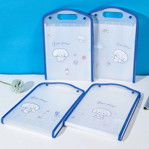 A4 Grommet Handle Accordion Bag  New Style Exam Paper Storage Bag Student Supply Classification Storage Accordion Folder