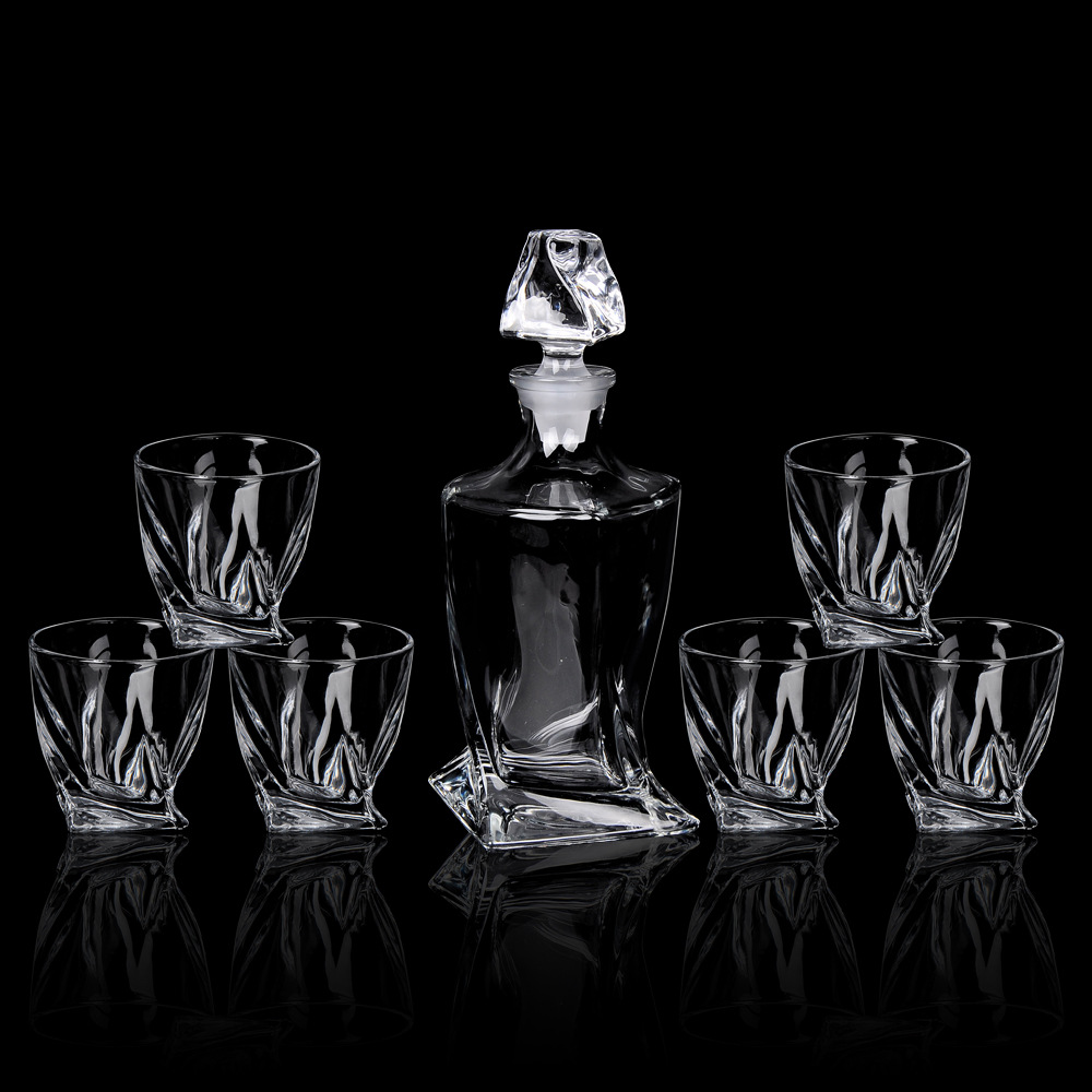 透明水晶玻璃醒酒器套装 酒吧洋酒瓶空瓶套装 跨境威士忌酒樽套装