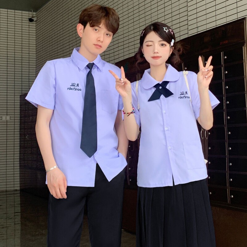 タイの学校制服 JK パフォーマンス服カレッジスタイル中学生と高校生半袖シャツ夏の卒業式制服スーツ|undefined