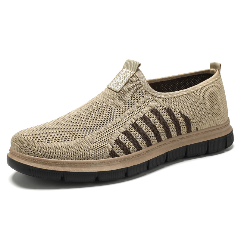 Zapatos casuales para hombre, suela suave, cómodos zapatos de tejido volador, zapatos de papá de un pie, zapatos de malla de pie herméticos y sin olor, zapatos individuales de todo fósforo