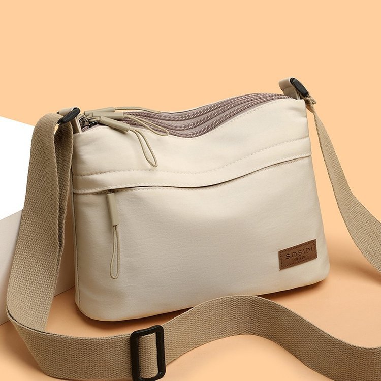 Minimalist Solid Colour Waterproof Nylon Shoulder Bag For Women_voghion.com