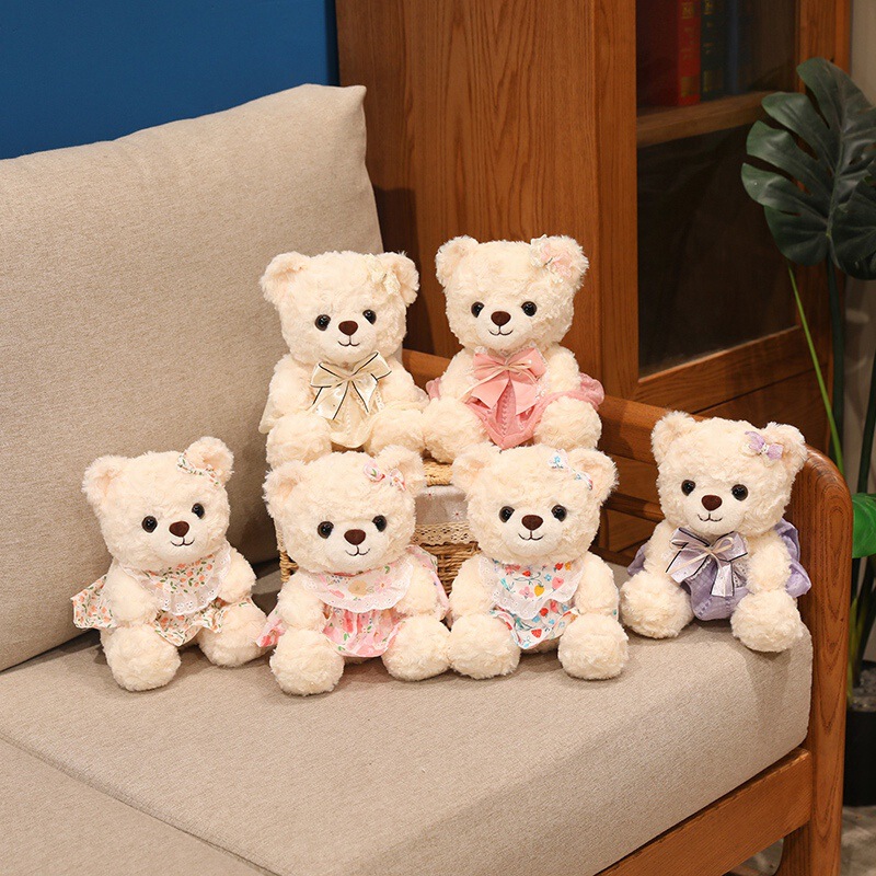 Cute Sitting Dressed Bear Plush Toy, Hugging Bear Doll, Teddy Bear for Couples, Comforting Doll for Girls Cute Sitting Dressed Bear Plush Toy, Hugging Bear Doll, Teddy Bear for Couples, Comforting Doll for Girls