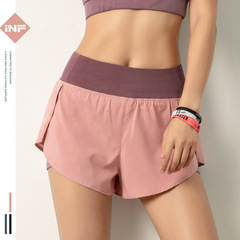 Summer Women's Shorts Quick-Drying Running Yoga Exercise Breathable Casual Heat Pants Anti-Flash Two-Piece Athletic Shorts