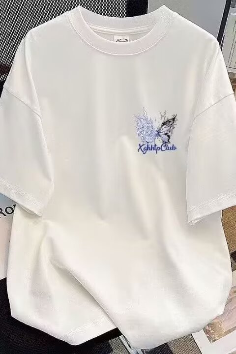 T-shirt oversize con stampa farfalla per uomo e donna_voghion.com