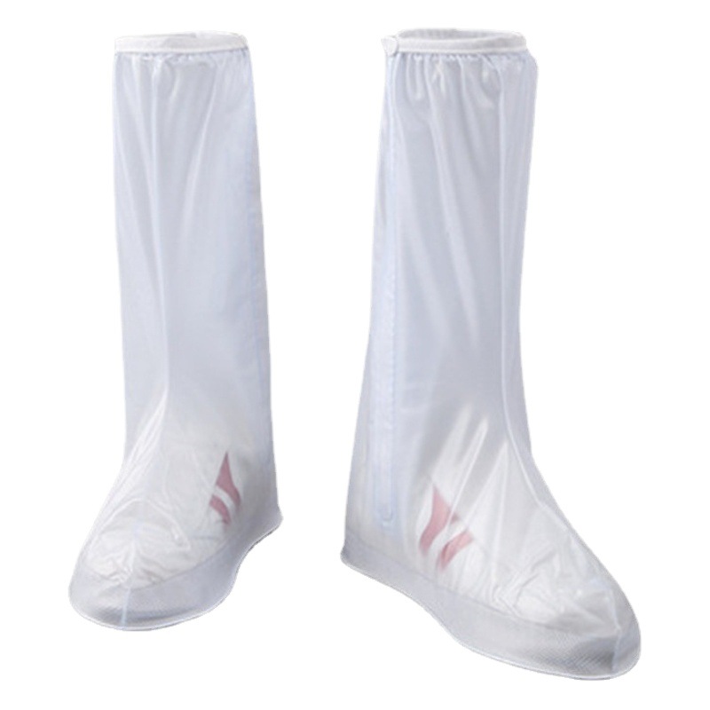En stock al por mayor adulto alto-superior cubierta de zapato a prueba de lluvia al aire libre viaje PVC engrosado antideslizante impermeable cubierta de zapato largo resistente al desgaste