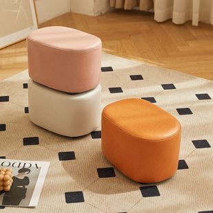 Stool for Home Use, Small Creative Low Stool, Simple Solid Wood Bench, Living Room Sofa Coffee Table, Long Sitting Shoe-Changing Round Stool, Direct Sale