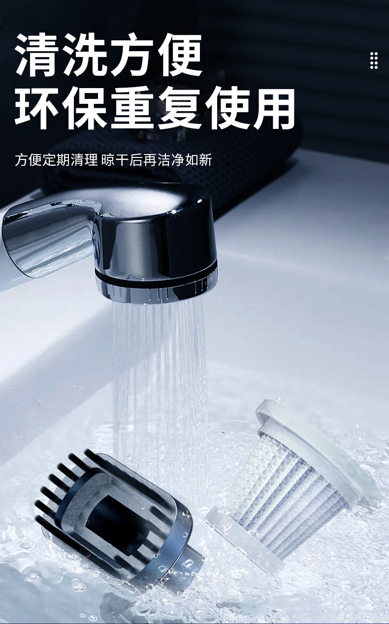 Car Wireless Vacuum Cleaner with Powerful Suction for Cars, Small Cars, Dual-Purpose Charging, High-Power Car Water Absorption Function
