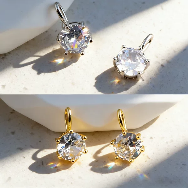 Fashion simple micro-inlaid single zirconium pendant DIY accessories women's accessories Joker temperament high-end pendant single pendant wholesale