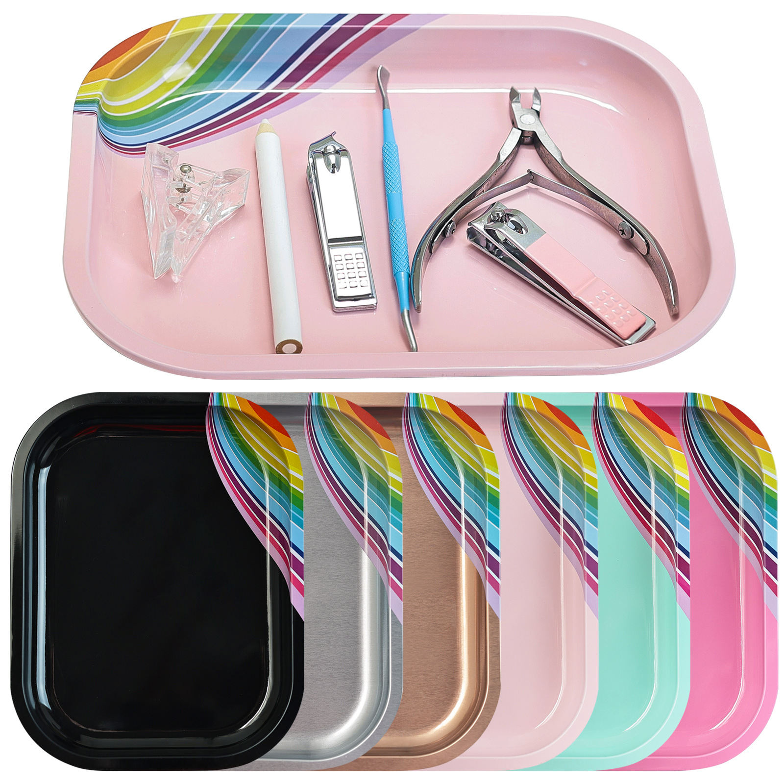 Square storage system for manicure for nails