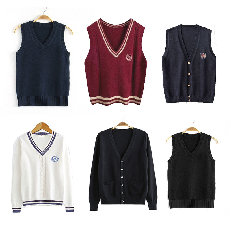 Manufacturer Wholesale Pullover Vest Long-Sleeve Sweater Cardigan College Style V-Neck Knitted Vest College Style Spring and Autumn Unisex Models