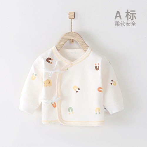 0~3 months newborn baby top pure cotton boneless unisex baby clothes autumn new arrival half-sleeve shirt