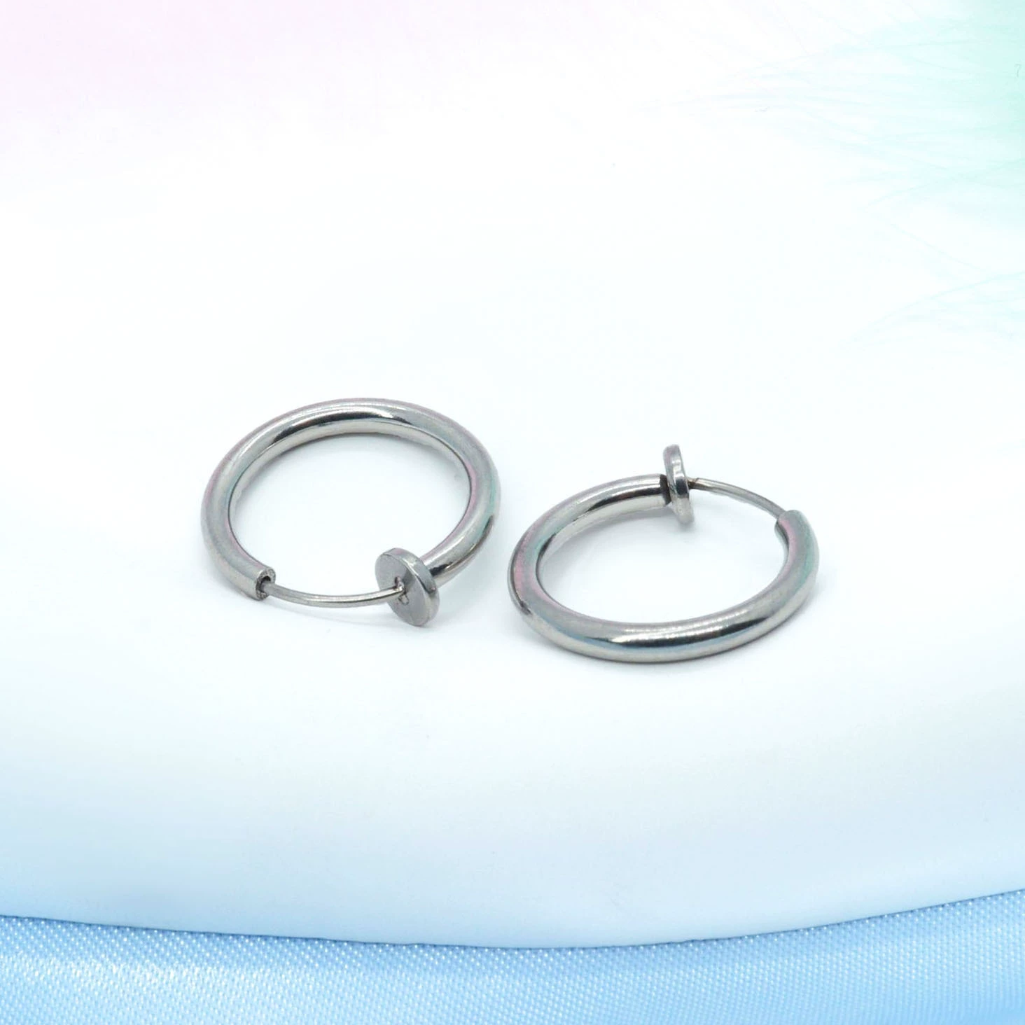 Серьги из нержавеющей стали, аксессуар, для непроколотых ушей