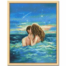 得艺DIY钻石画43*54cm手工满钻带框室内客厅装饰画 人物 浪漫爱情