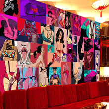 哥特风格性感SM墙纸个性欧美潮流背景墙装饰酒店主题房间卧室壁纸