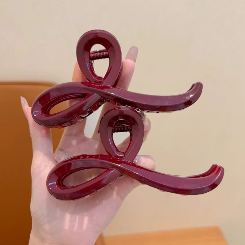 Niños de alto nivel Anka clip de arco rojo 2024 nuevo clip de cabello de tiburón de la cabeza de la niña