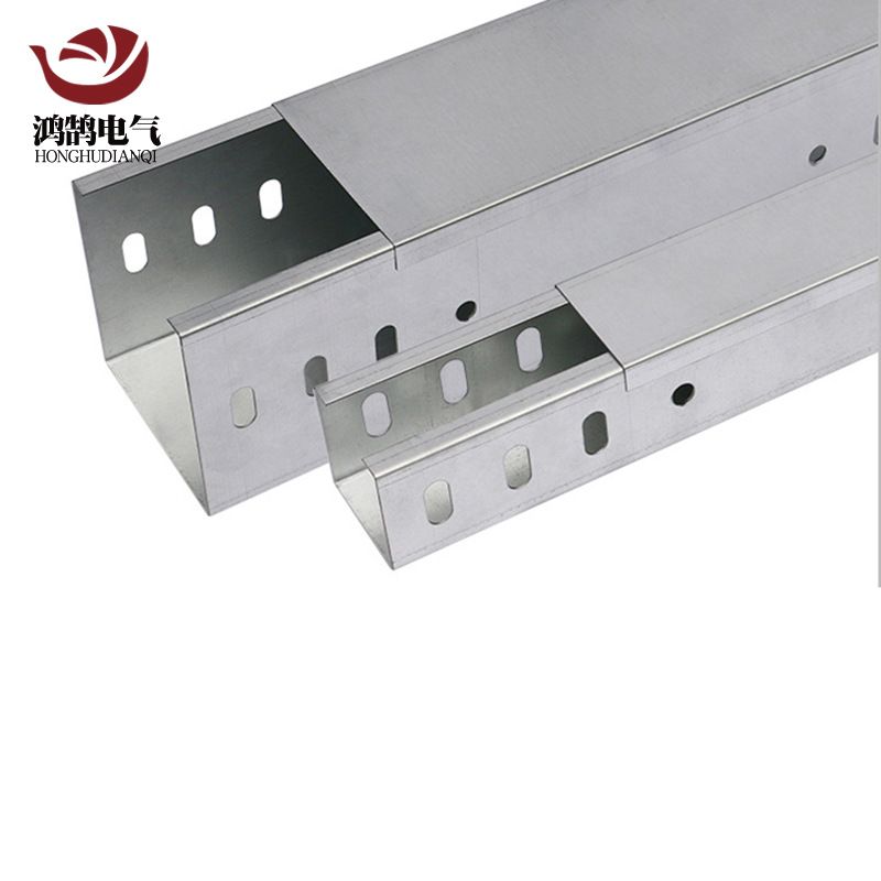 镀锌冲孔桥架镀锌板桥架托盘桥架 镀锌托盘式桥架带孔散热桥架