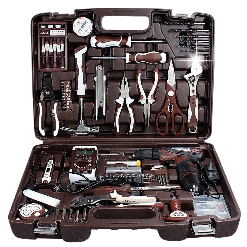 가정용 하드웨어 도구 상자 전기 공구의 전체 세트 수동 유지 보수 선물 상자 도구 세트 전체 세트