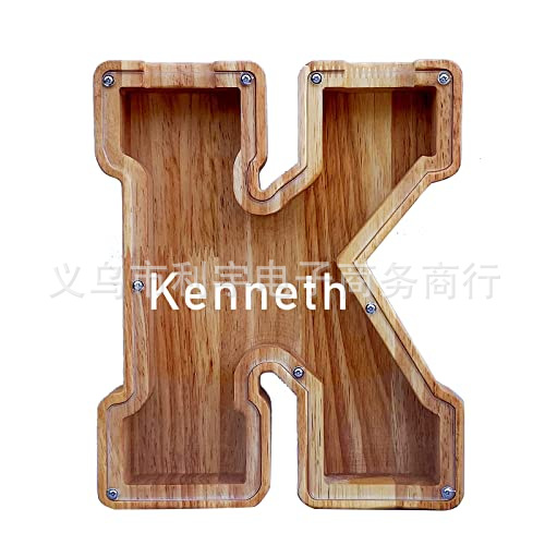 Los fabricantes suministran nuevas huchas de letras inglesas de madera grandes transfronterizas, huchas de vidrio transparente, logotipos imprimibles