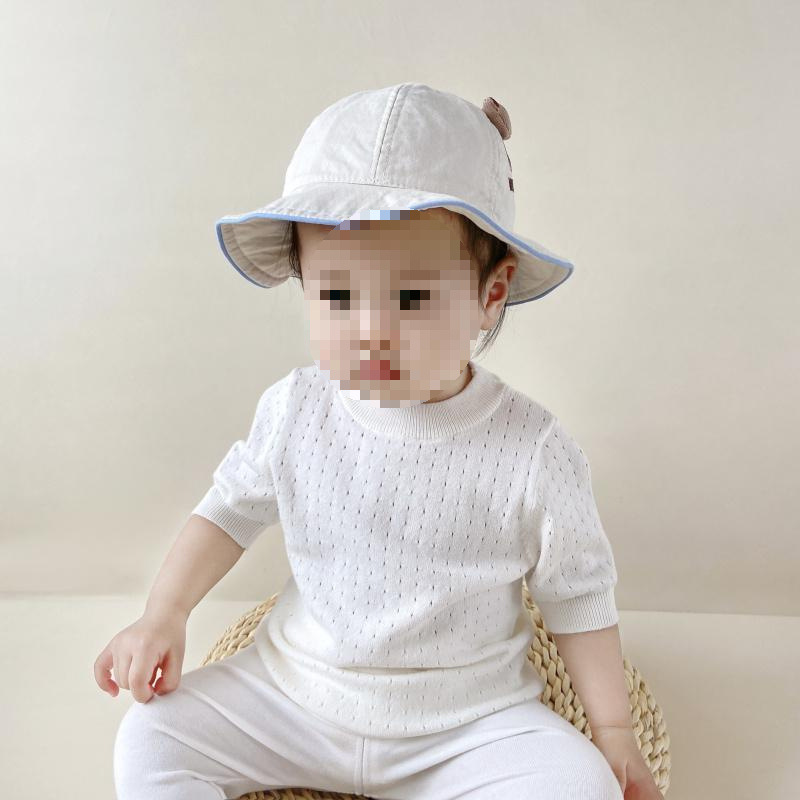 Beige, knitted, with short sleeve