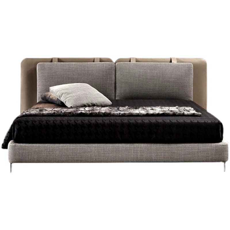 Italian minimalista cama doble Tatlin apartamento pequeño dormitorio principal cama blanda minimalista moderna cama de boda de diseñador de alta gama image 6