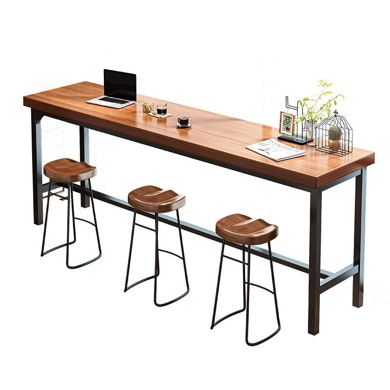 Mesa de bar gruesa mesa de sala de estar doméstica contra la pared balcón mesa de pies altos simple mesa larga mesa de té de leche combinación de mesa y silla