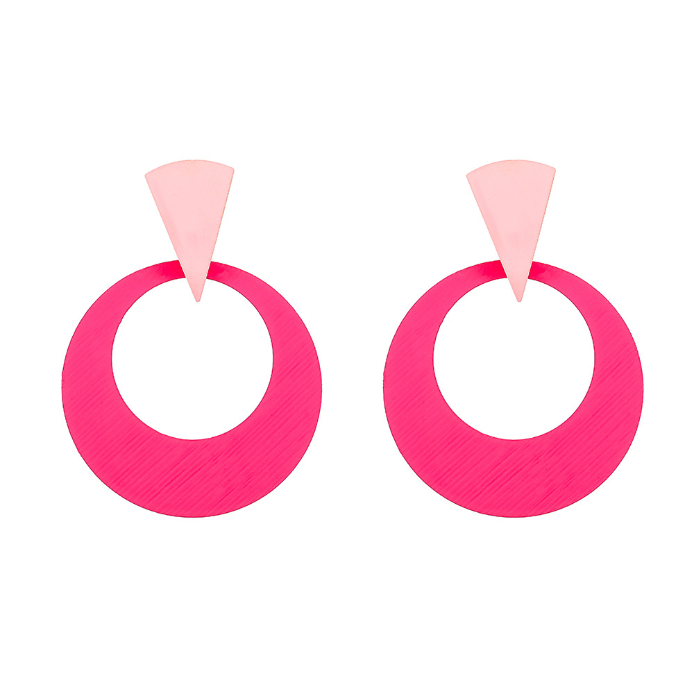 Retro Simple Style Circle Metal Spray Paint Plating Women's Drop Earrings display picture 3