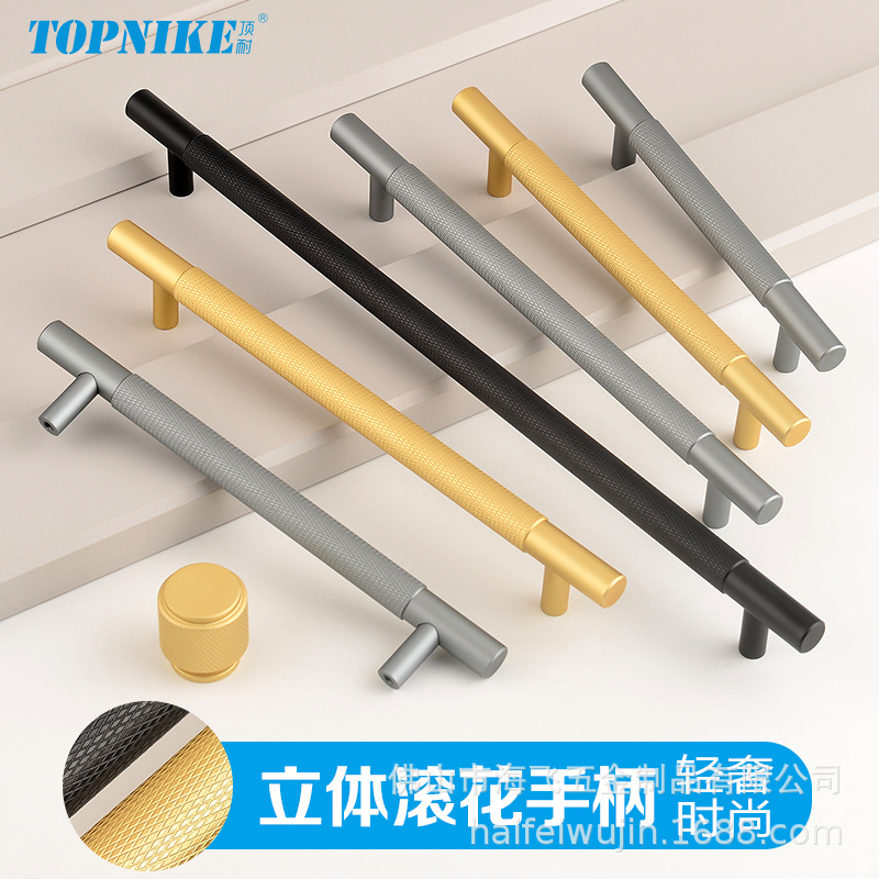 Top resistente mango de armario de cocina cajón puerta de armario tubo redondo de aluminio molido pequeño mango de 76 mm agujero de aleación de aluminio