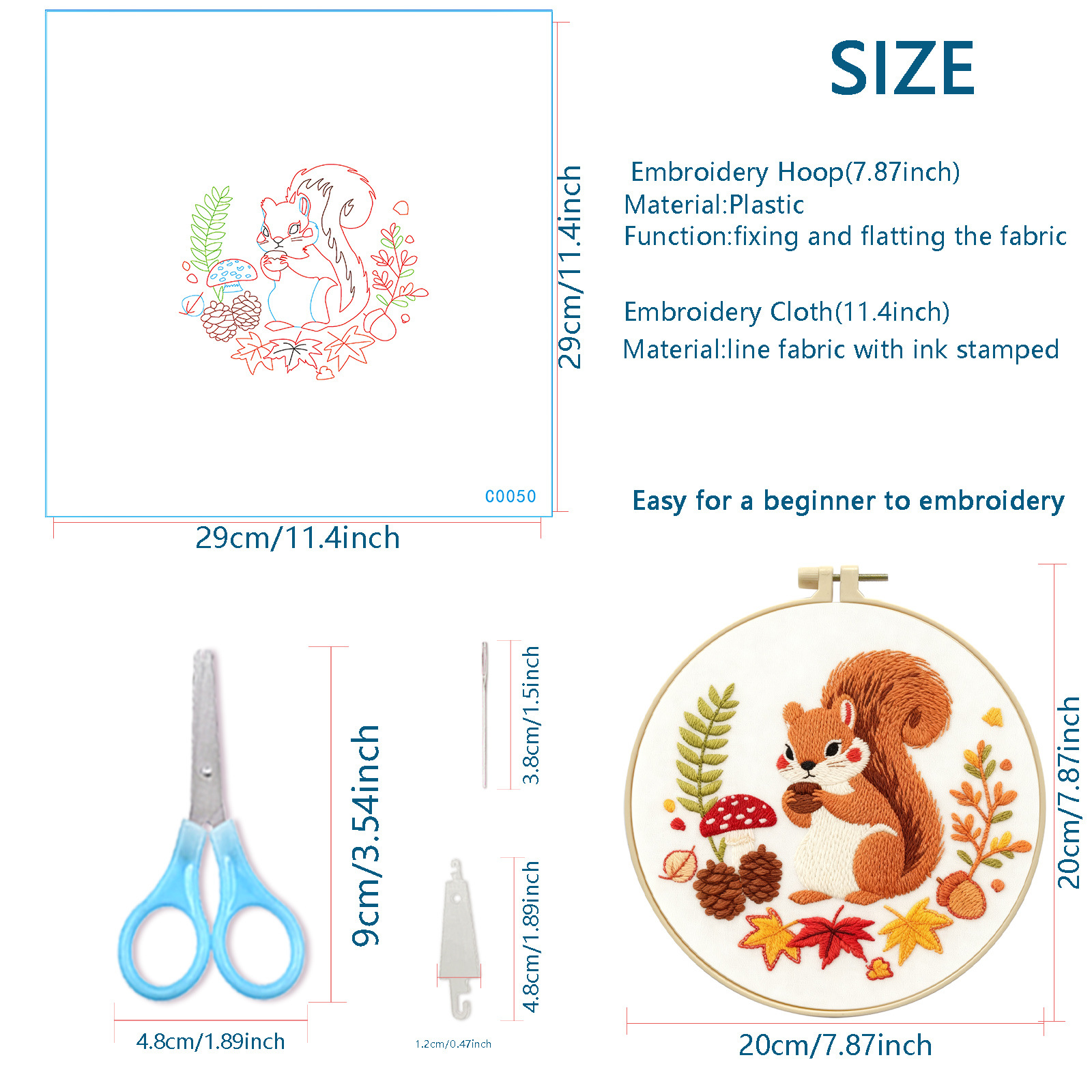 Animales de dibujos animados ardilla bordado colgar dibujos hechos a mano DIY material paquete Lu bordado sala de estar adornos de dibujos animados fábrica al por mayor