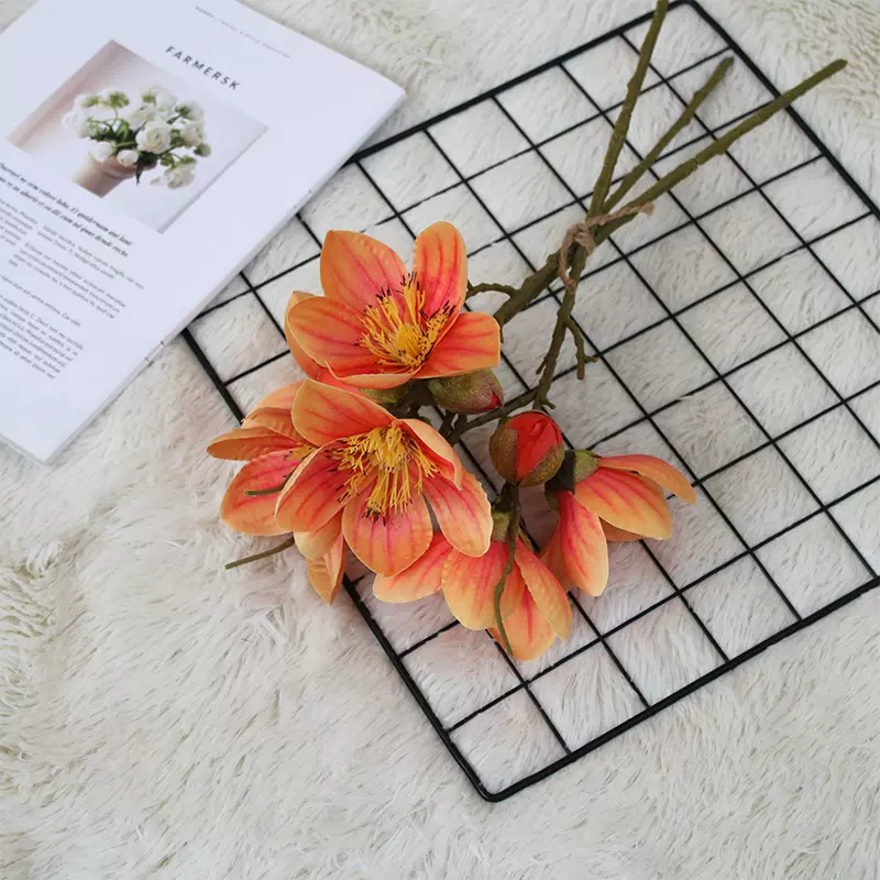 阿根廷高档木棉花仿真花客厅落地花绢花批发玉兰花英雄花中式假花