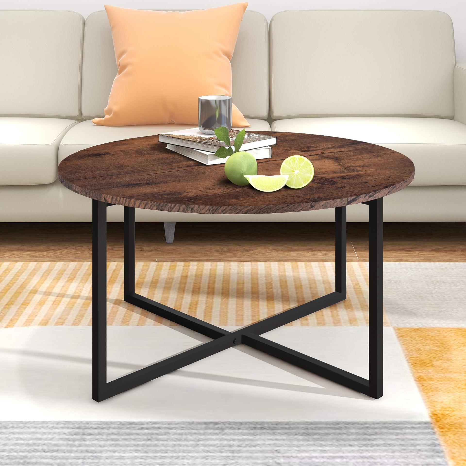 mesa de café de madera mesa de sofá de lujo ligero sala de estar alta sensación mesa de café mesa de té redonda de madera maciza image 3