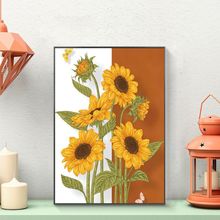 向日葵数字油画diy油彩画高级感花卉手工填色手绘填充治愈丙烯画