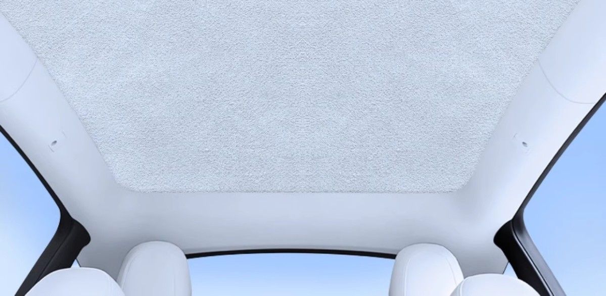 Suitable for Tesla's New Version of Model Y/3, Suede Silicone Electrostatic Adsorption Sunshade and Roof Curtain