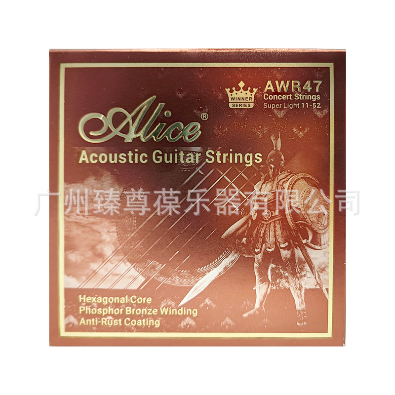 Alice conjunto de guitarra popular cuerda AWR47 de bronce fosforado de madera recubierta de guitarra Conjunto de Cuerdas de juego de cuerdas de clasificación