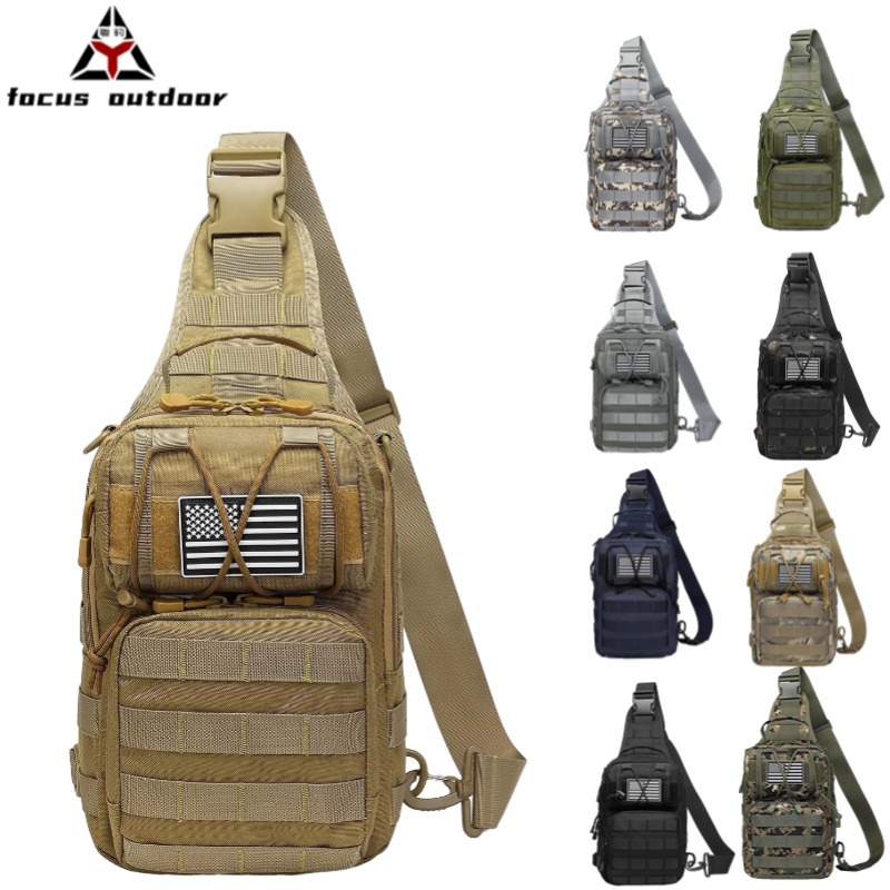 Amazon deportes al aire libre camuflaje bandolera bolsa de pecho para hombres viajes de ocio bolsa de pecho colgante de un solo hombro resistente al desgaste bolsa de pecho táctica