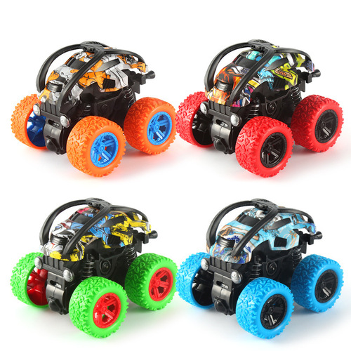 Baby toy infant children's four-wheel drive inertia stunt off-road car model boys' toy car wholesale from street stalls