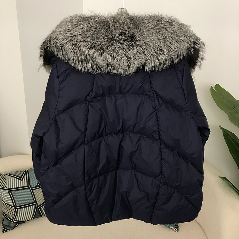 Women's Down Jacket With White Duck Down And Fur Short Coat_voghion.com