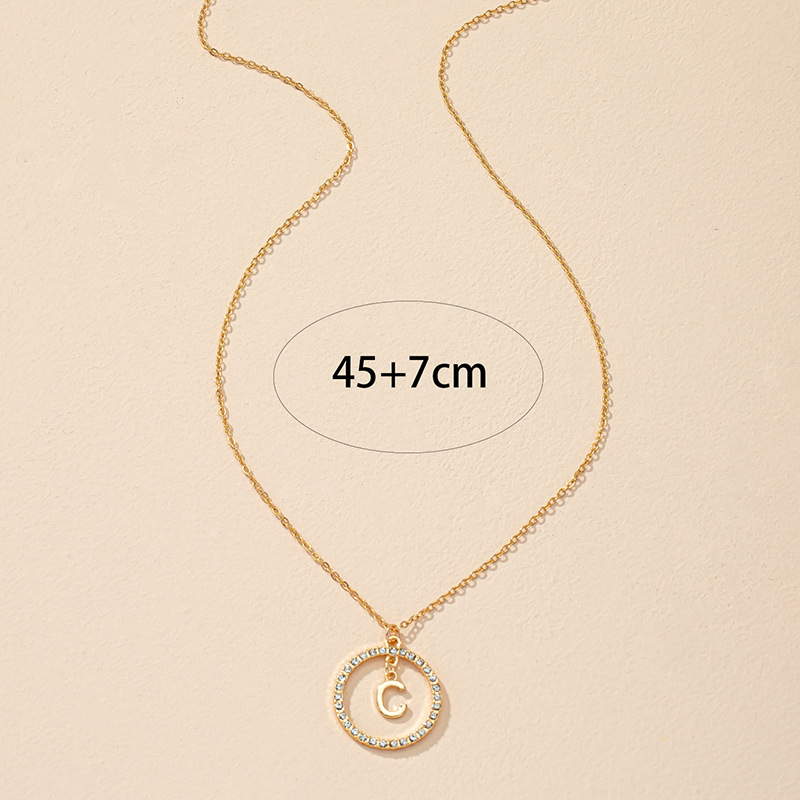 European and American diamond letter necklace niche design jewelry female