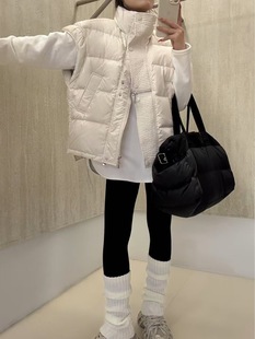 European-Style Stand Collar down Vest Autumn and Winter Loose Slim Versatile Short Jacket Layered Chic Top for Women Trendy