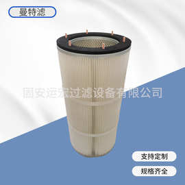 上装腹膜滤筒 烟尘PTFE附膜除尘滤芯焊接滤筒聚酯纤维折叠过滤筒