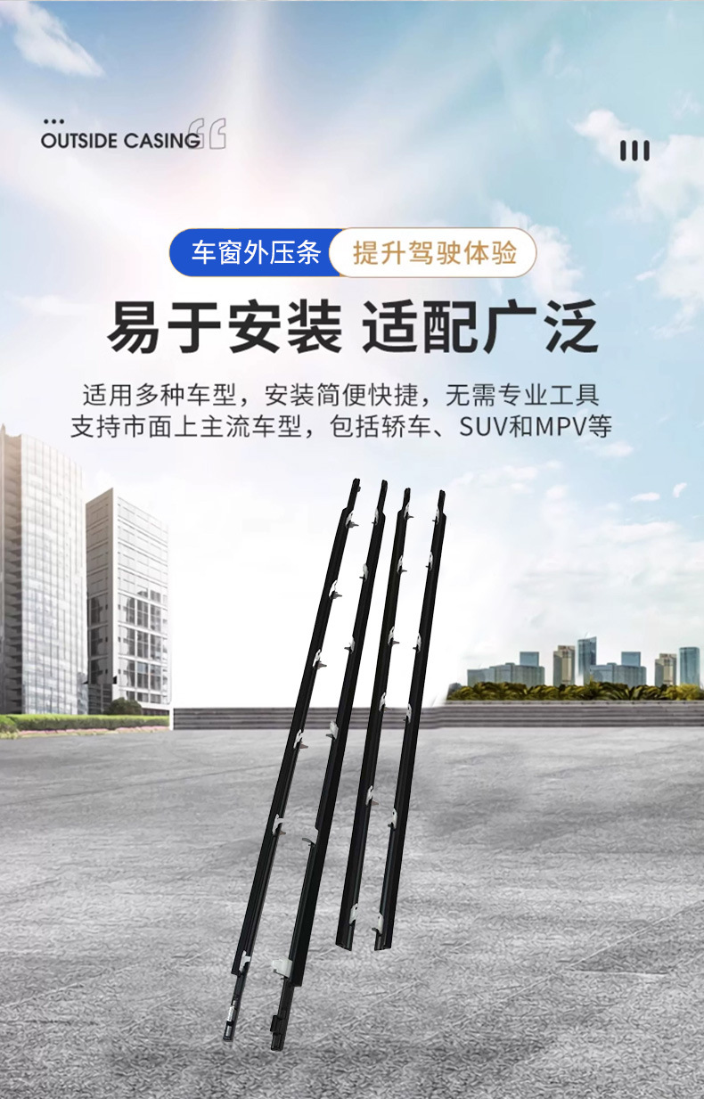 Senya Avanza 2012-2020 Model Soundproofing Edge Sealing Strip Car Water-Blocking Sealing Strip Window Glass Outer Pressure Strip