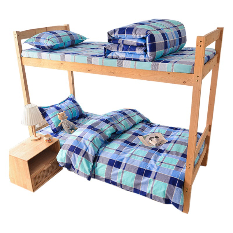 Student Dormitory Three-Piece Set Unit Student Dormitory School Quilt Cover Sheets Pillowcase Manufacturer Supplies Three-Piece Bed Set