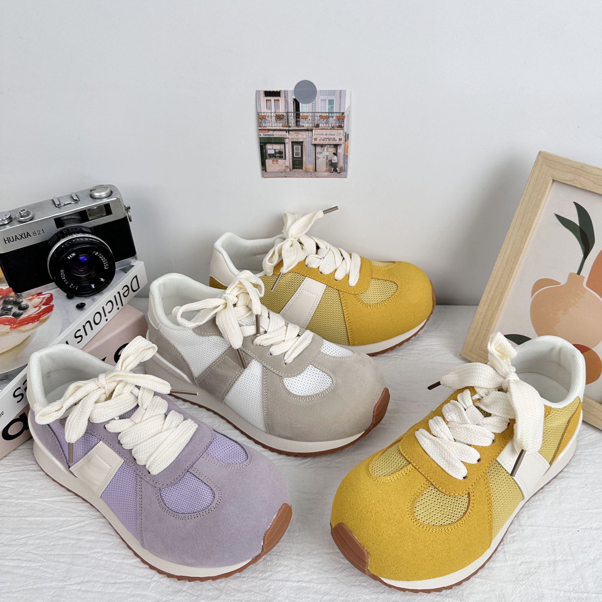 A9916 zapatos americanos Gump2025 verano nuevo estilo versátil retro zapatos de cabeza grande simple ins zapatos de entrenamiento de estilo