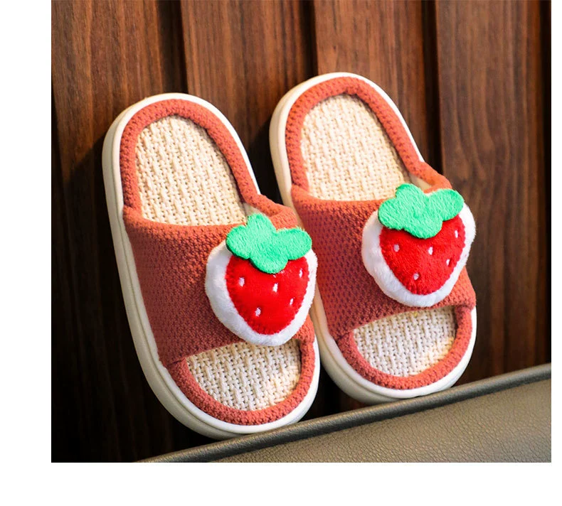 leather girl in boots Fruit Linen Thick Soled Children Slippers Four Seasons Home Kids Shoes Indoor Non Slip Lovely Cotton Slippers Boys Girls CSH1124 girls leather shoes