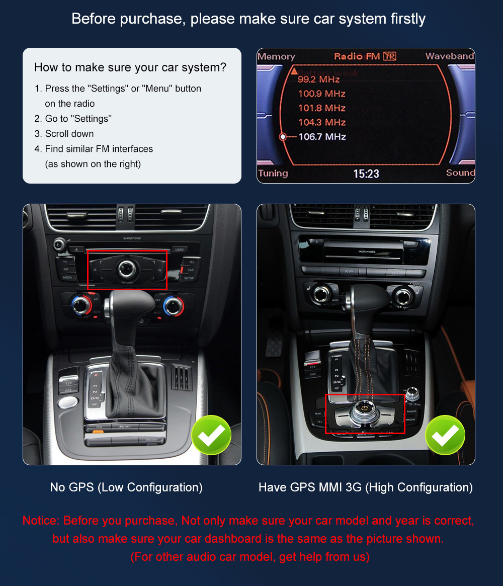 8.9 inch wireless CarPlay display for A4 A5 2009-2012 radio player