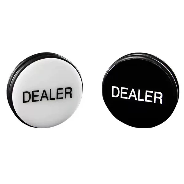 Acrylic Zhuang code double-sided Texas poker chip size rubber ring transparent black and white plastic Zhuang Xian DEALER