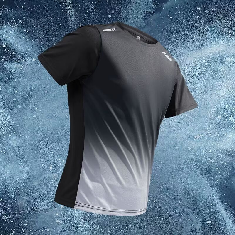 Sports Suit Men's Fitness Clothes Quick-Drying Summer Ice Silk Short-Sleeved Shorts T-Shirt Feather Basketball Football Running Suit