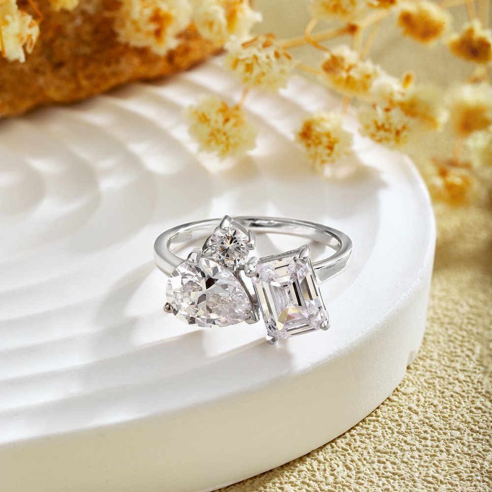 Women'S Gender 1 Piece 925 Sterling Silver Geometric Zircon Rings