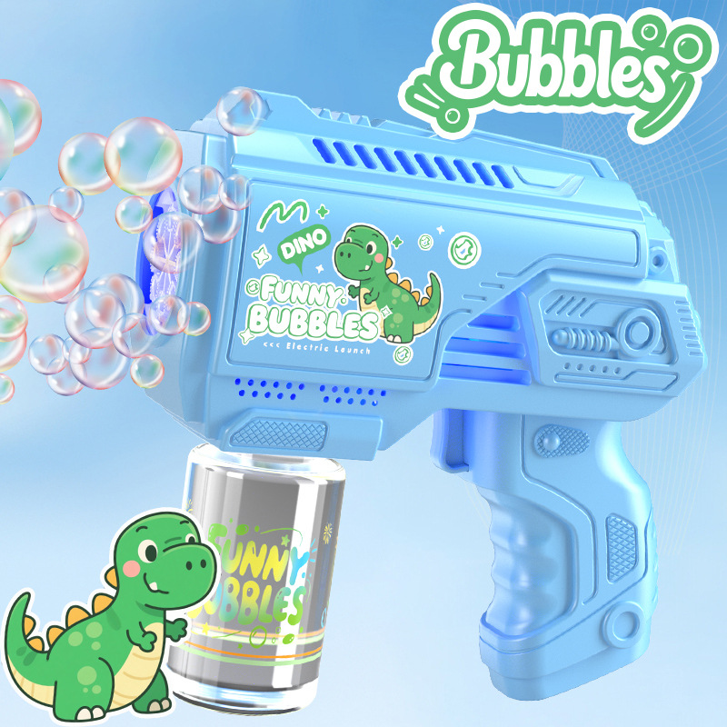 Red unicornio burbuja máquina de luces infantiles de mano pistola de burbujas automática parque estando juguetes de burbujas al por mayor